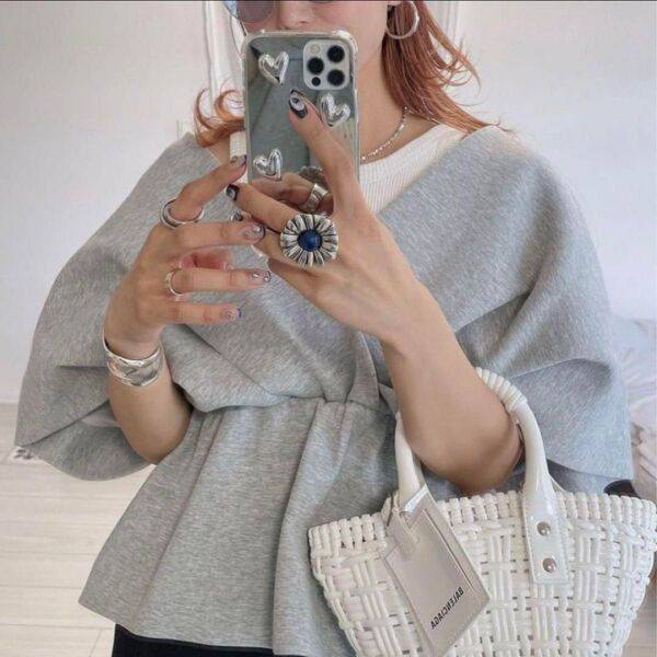 AMERI アメリ PONCHO SILHOUETTE JERSEY TOP