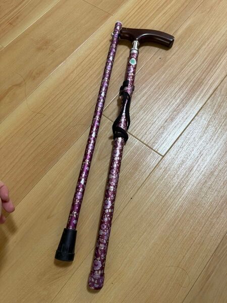 愛杖 折りたたみ ステッキ 花柄