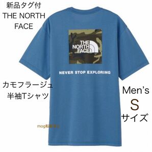 THE NORTH FACE 新品 ノースフェイス Tシャツ 【メンズSサイズ インディゴ】スクエアカモフラージュ