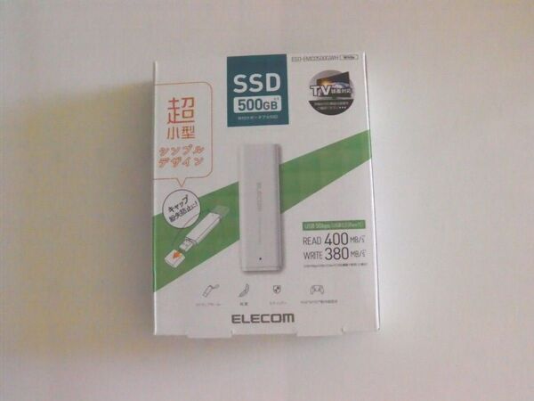 未開封新品 エレコム ELECOM SSD 外付けポータブルSSD ESD-EMC0500GWH 500GB