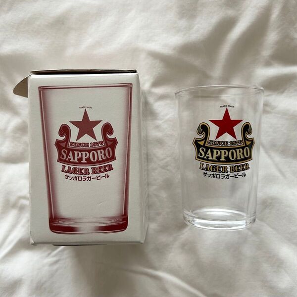 【新品未使用】SAPPORO サッポロ 赤星縁日 ラガービールグラス 1個 コップ 昭和レトロ サッポロビール 東洋佐々木ガラス