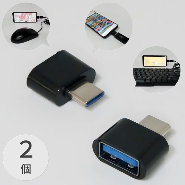 2個セット Type-C 変換アダプタ USB Type-A OTG 10