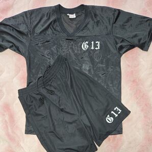 GANGSTA13 ロゴ入り スポーツウェア 上下セット ブラック