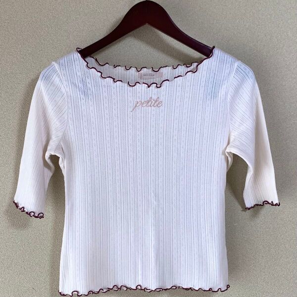 NICE CLAUP petite リブ パイピング Tシャツ