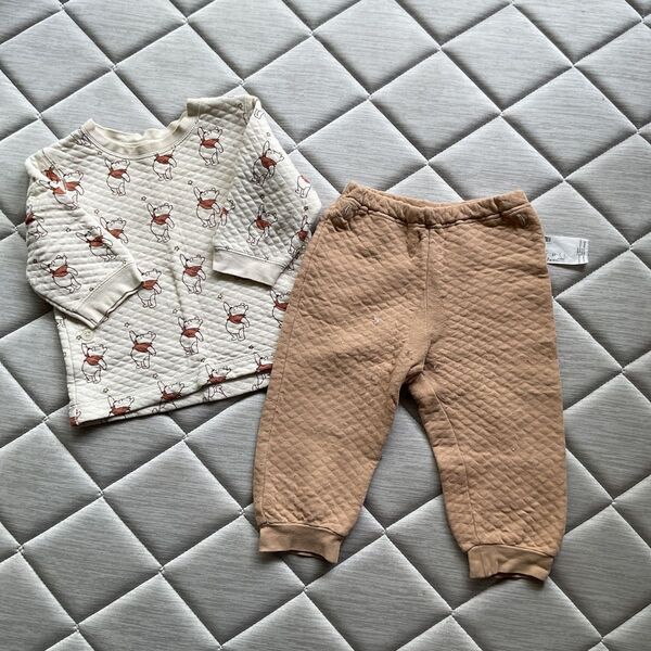 UNIQLO ユニクロ キルトパジャマ くまのプーさん ベージュ 80