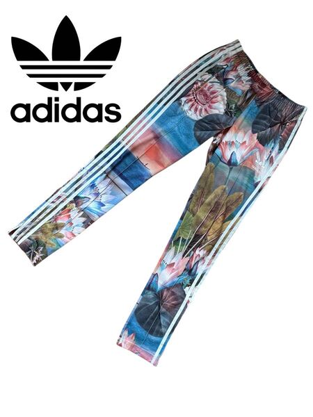 人気柄!★adidas★アディダス ジャージ パンツ 花柄 トラックパンツ トレフォイル 刺繍