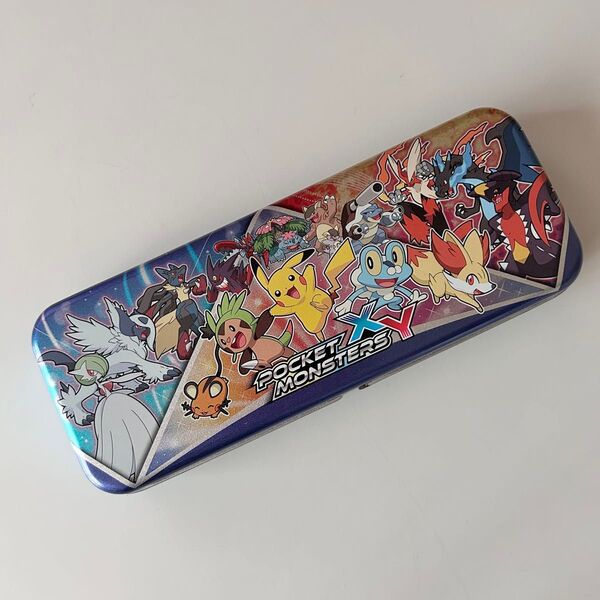 未使用 ポケモン 缶ペンケース 2段 ポケットモンスター X・Y 筆箱 レトロ