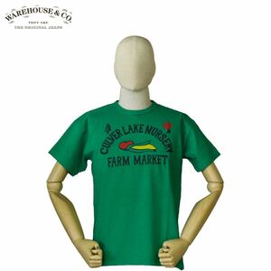 WAREHOUSE LIGHT GREEN/SIZE M Lot.4064 “FARM MARKET” ウエアハウス セカンドハンド セコハン 半袖Tシャツ ワンウォッシュ