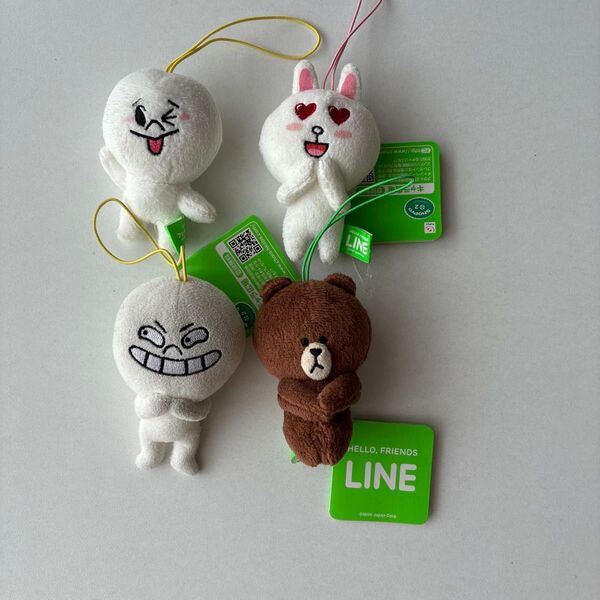 LINE FRIENDS ぬいぐるみマスコット 4個セット