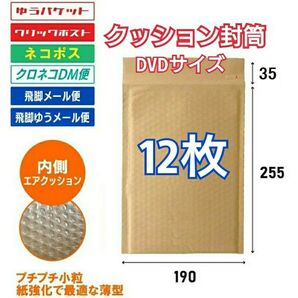 プチプチ封筒 クッション封筒 12枚 DVDサイズ ネコポス ゆうパケット 緩衝