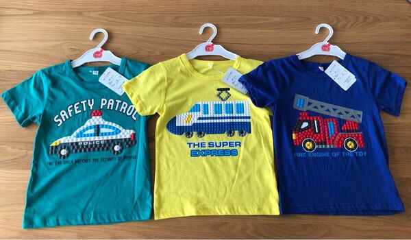 新品 タグつき☆綿100 半袖Tシャツ 働く車 はたらくくるま☆110