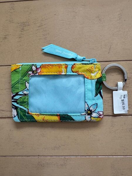 Vera Bradley IDケース パスケース 定期入れレモン柄 ライトブルー 未使用