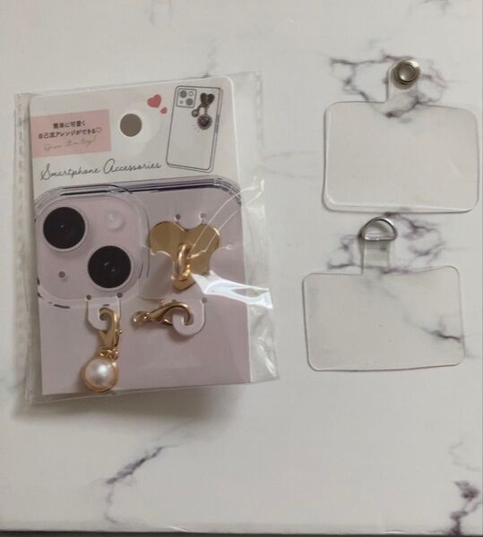 スマホアクセサリー チャーム ストラップホルダー2枚