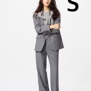 未使用 UNIQLO ユニクロ タックワイドパンツ GRAY Sサイズ