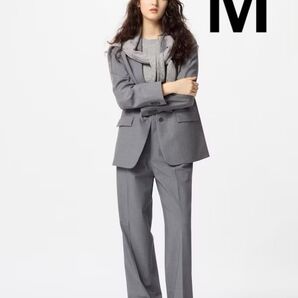 未使用 UNIQLO ユニクロ タックワイドパンツ GRAY Mサイズ