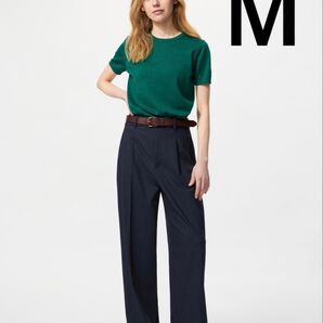未使用 UNIQLO ユニクロ タックワイドパンツ NAVY Mサイズ
