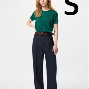 未使用 UNIQLO ユニクロ タックワイドパンツ NAVY Sサイズ