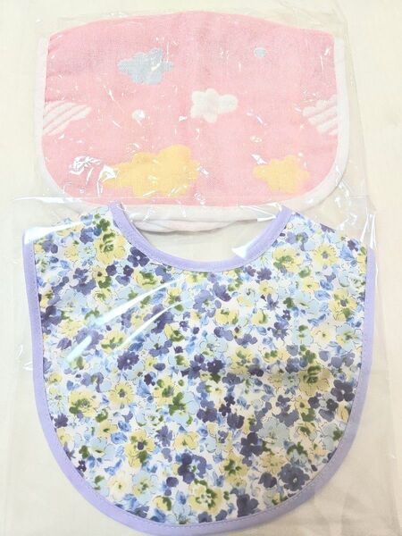 スタイ よだれ掛け よだれかけ 女の子 ベビー 花柄 雲柄 ピンク 紫色 青 ベビースタイ