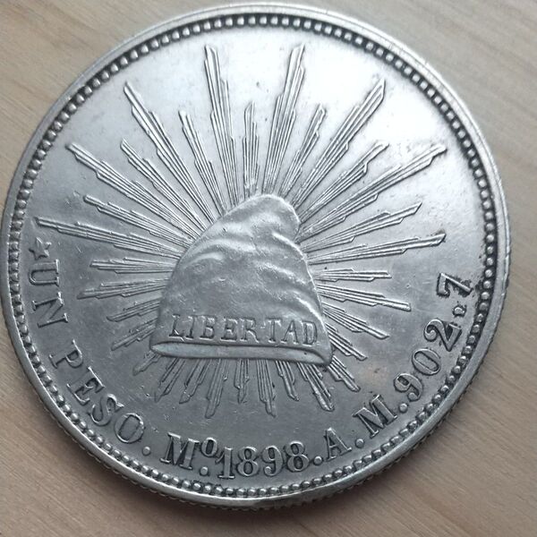 1898年 メキシコ ペソ銀貨 Mexico 10.3