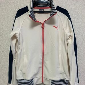 PUMA ジャージ レディース M ホワイト ネイビー ピンク