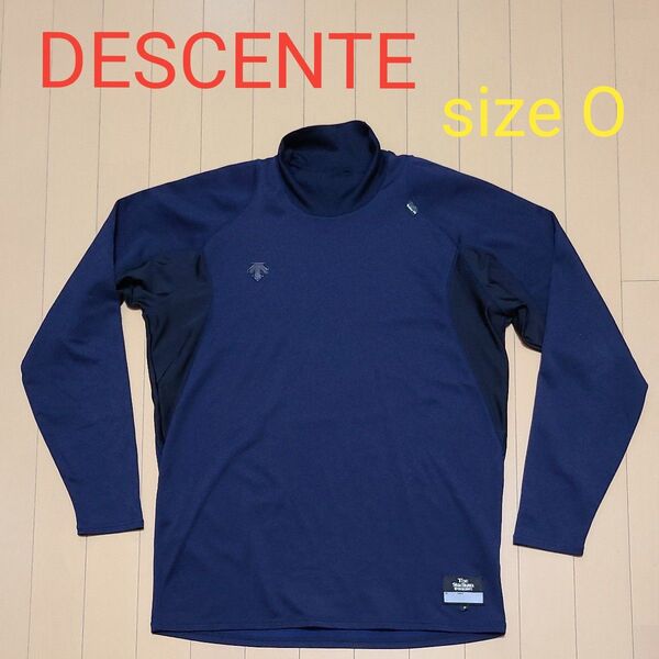 DESCENTE デサント 長袖 ハイネック インナーシャツ アンダーウェア Oサイズ ネイビー サッカー・フットサル 練習着