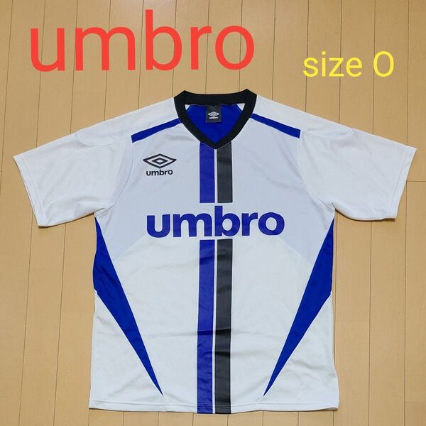 umbro アンブロ メンズ 半袖 プラクティスシャツ Oサイズ ホワイト×ブルー・ブラック サッカー・フットサル 練習着
