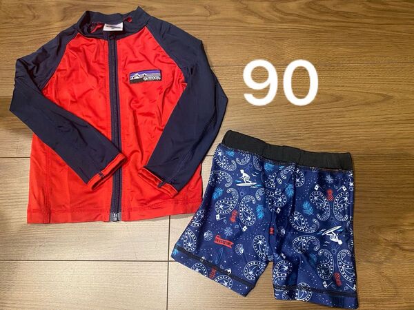 子供服 水着 上下セット ラッシュガード 90サイズ