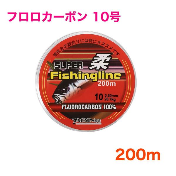 フロロカーボン 10号 200m フロロライン ハリス リーダー 釣り糸 大物釣り ブリ ヒラマサ