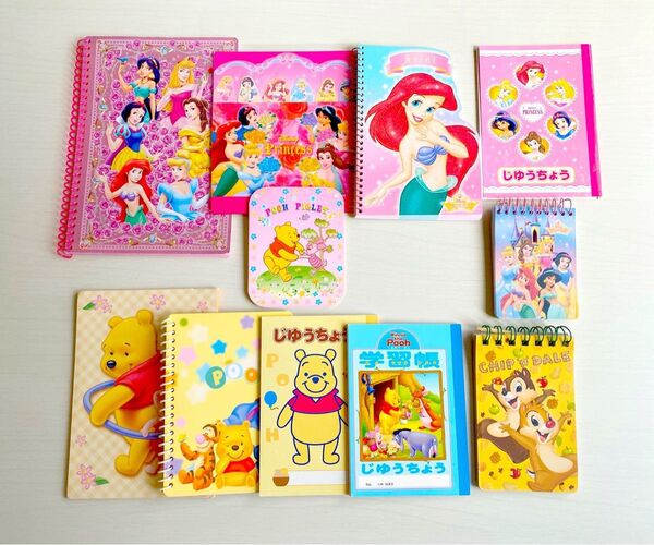 メモ帳 平成 レトロ 当時物 プーさん プリンセス チップ&デール ディズニー