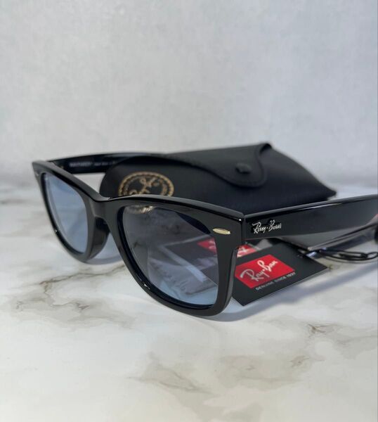 綺麗 Ray-Ban サングラス ウェイファーラー レイバン 2140-F 901/64 5222 ブルー
