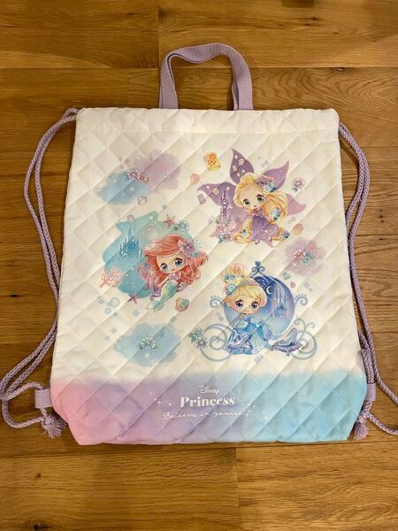 ディズニープリンセス ナップザック サック ラプンツェル アリエル シンデレラ キルト レッスンバッグ 学用品 体操服入れ 体操着