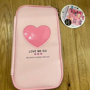 マルチスマートペンポーチ ペンケース クーリア ピンク ハート 筆箱 筆入れ qlia pink 小物入れ