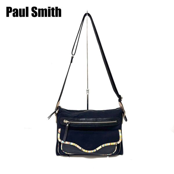 Paul Smith ポールスミス マルチストライプ キャンバスショルダーバッグ