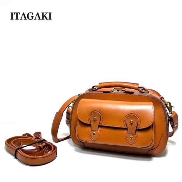 ITAGAKI鞄/タンニンなめし革 キャメル系色/ハンドバッグ ショルダーバッグ リュックサック ユニセックス男女兼用