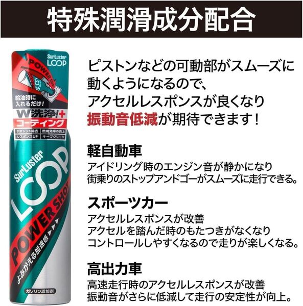 シュアラスター LP-14 LOOP ループ パワーショット SurLuster ガソリン添加剤 3本セット 12時間以内に発送