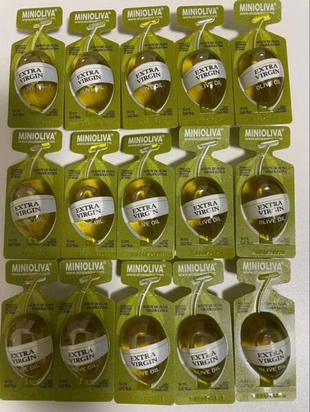MINIOLIVA エクストラバージンオリーブオイル 12.8g×15個 スペイン産/2025年12月賞味期限