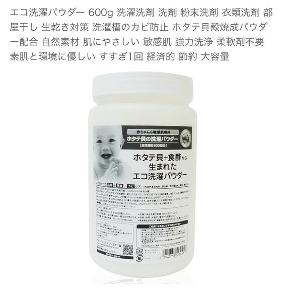 エコ洗濯パウダー 600g 洗濯洗剤 洗剤 粉末洗剤
