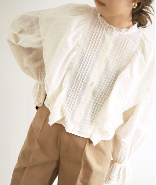 【新品・タグ付き】 SLOBE IENA ビクトリアンコットンレースブラウス