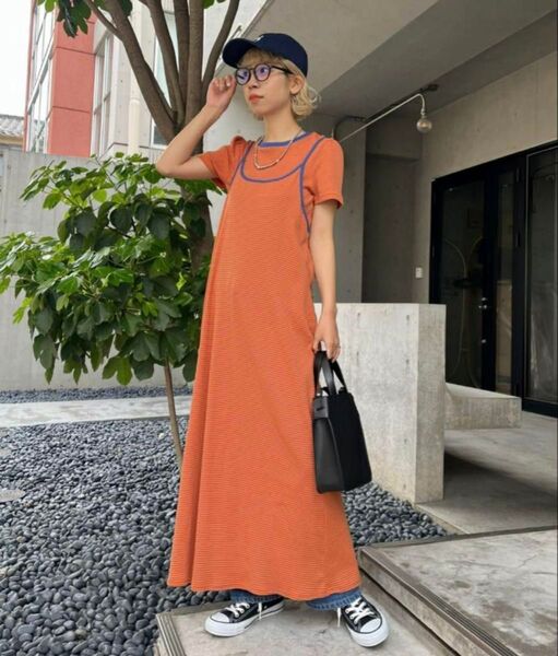 【新品・タグ付き】 ハローサンフランシスコ Tee付きボーダーキャミワンピ