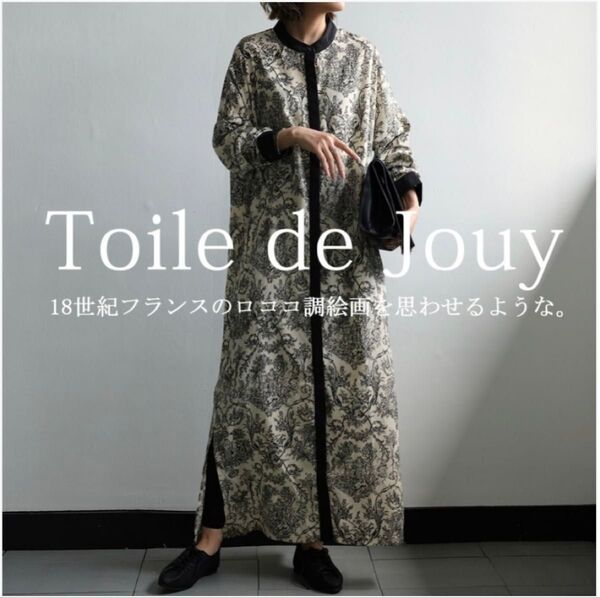 【新品・タグ付き】 antiqua トワルドジュイ風シャツワンピース
