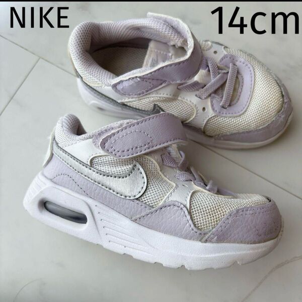 ナイキ エアマックス SC TDV マジックテープ 紫 シルバー 14cm NIKE
