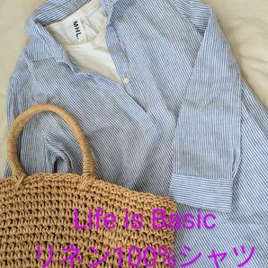 Life is Basic リネン スキッパーシャツ
