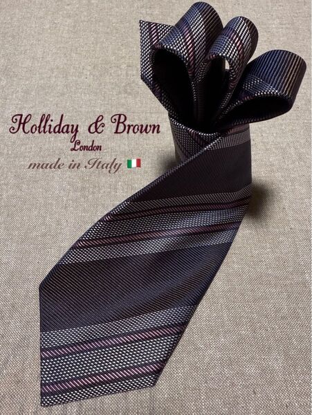 【新品】Holliday & Brown/ホリデー&ブラウン/レジメンタル/BEAMS F 別注品/ブラウン