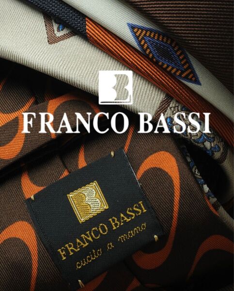 【新品】FRANCO BASSI/フランコバッシ/サークル/リング/プリント/ブラウン×オレンジ