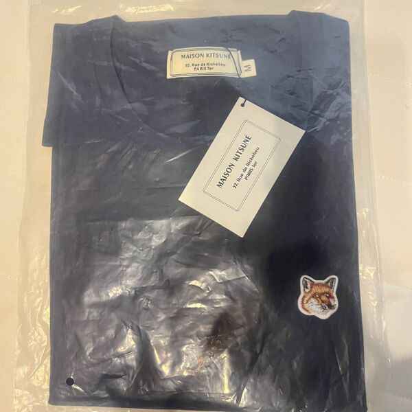 maison kitsune キツネ メゾンキツネ ワンポイント ネイビー Tシャツ 半袖 Mサイズ