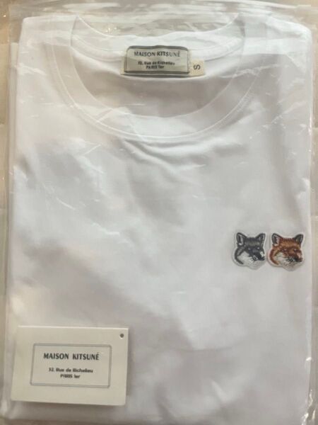 maison kitsune キツネ メゾンキツネ ワンポイント 白Tシャツ 半袖 S