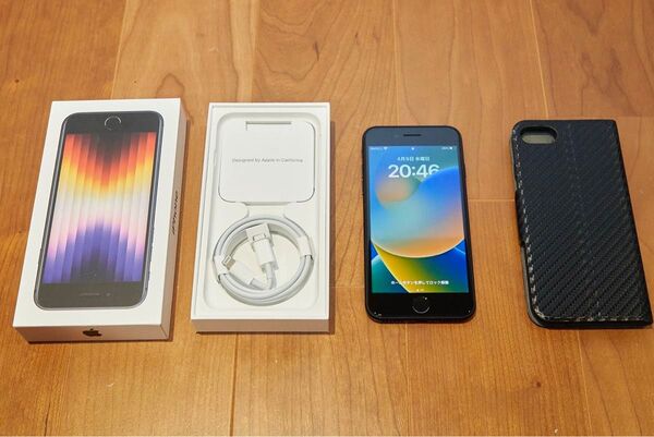 【新品同様】iPhone SE3(第3世代) 64GB ミッドナイトブラック|MMYC3J/A|バッテリー最大容量100%