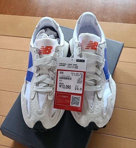 ニューバランスNewBalance MD-34 スニーカー 23cm 白/ブルー ナイキ プーマ アディダス