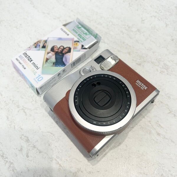 instax mini 90 ネオクラシック ブラウン チェキカメラ フィルム付