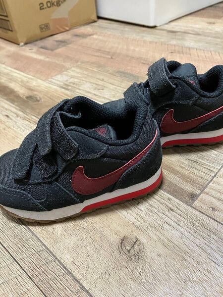 NIKE キッズ スニーカー マジックテープ 12cm ブラック レッド